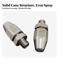 Adjustable Solid Cone Nozzle Adjustable Angle Cone Nozzle Leakproof Stainless Steel Cleaning Tip for Professionals, Humidification