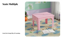 2 Pieces children's Table and Chairs Set Sturdy Construction for Kindergarten