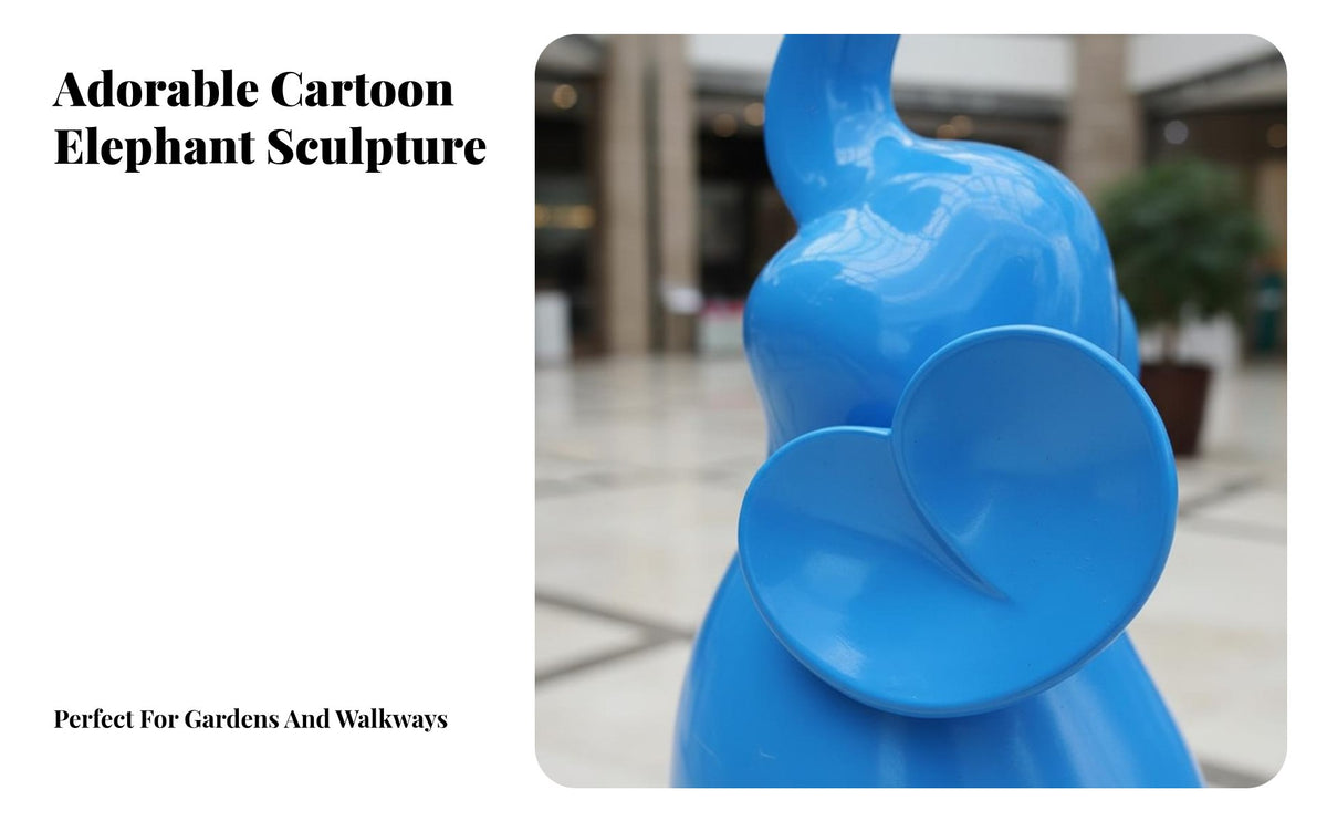 Eye-Catching Cartoon Elephant Sculpture Vibrant Design Abstract Elephant Statue Automotive Grade Paint Outdoor Decoration Weather Resistant for Landscape Architects, Property Managers, Kindergartens, Shopping Malls, Gardens, Garden