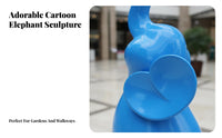 Eye-Catching Cartoon Elephant Sculpture Vibrant Design Abstract Elephant Statue Automotive Grade Paint Outdoor Decoration Weather Resistant for Landscape Architects, Property Managers, Kindergartens, Shopping Malls, Gardens, Garden