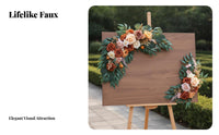 2 Pieces Artificial Wedding Arch Flowers Reusable Wedding Arch Flower Kit Ceremony Backdrop Flowers Versatile for Chair Backs
