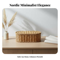 Lidded Wickerdesign Bin With Lid Organizing Box Easy to Clean for Living Room