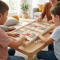 Ejecting Chess Game Two-Player Sling Puck Game Hand-Operated Fast-Paced for Families, Party Nights