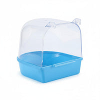 Easy to Install Enclosure Mount Bird Bath Transparent Cover Hanging Bird Bath Splash Guard Pet Accessory