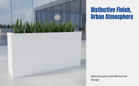 Personalized Outdoor Stainless Steel Planter Box, Balcony Terrace Metal Container, Cream Combination, Waterproof
