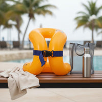 Bright Yellow Inflatable Swim Vest Waist Strap Swim Vest Buckle Swimming Aid Padded