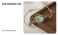 Chinese Design Bamboo Bracelet Adjustable Length Imitation Jade Enamel Bracelet