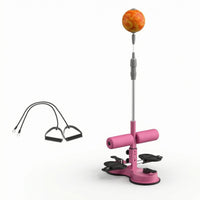 Elastic Ropes Suction Cup Sit-up Machine Foam-Padded Floor-Standing Sit-up Instructor Hand Loops Abdominal Exercise Machine Compact