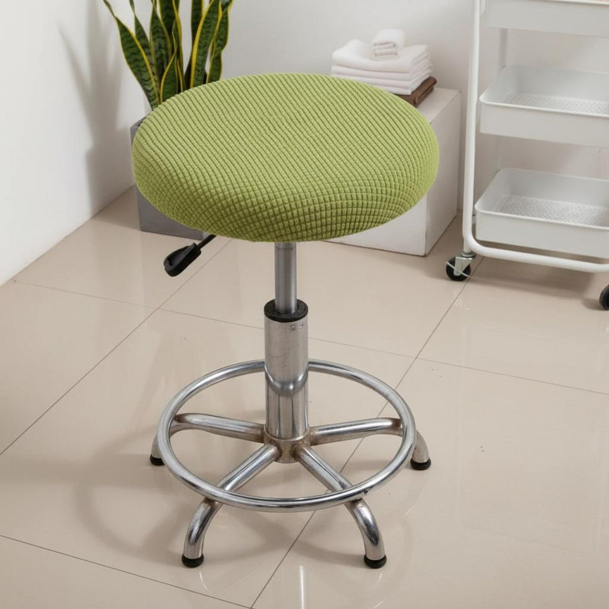 Round Stool Cover Full Coverage Bar Stool Seat Cover Washable Stretch Round Chair Seat Protector for Beauty Salon, Office, Kitchen
