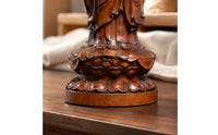 Hand Carved Buddha Statue Aged Finish Carved Buddha Statue Intricate Details Religious Decor for Collectors, Buddhists, Meditation Room