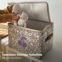 Foldable material container fastener closure Organizer Box cleanable for Students, Families