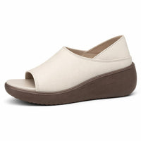Women's Peep Toe Sandals, Casual Slip-, Round Toe Microfiber Upper, Comfortable PU Lining, Sole for Daily Use