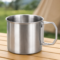 Stainless Steel Camping Cup, Foldable Mug, Outdoor, Solo Camping, Hiking, Coffee Cup, Portable, Lightweight, Compact