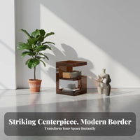 With Storage Shelf C-Shaped Side Table Multi-Functional C-Shaped Magazine Table Multifunctional Nightstand Modern Design for Apartment Dwellers, Students, Homeowners, Living Room, Bedroom, Small Spaces, Reception Area