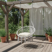Macrame Chair Airy Lattice Home Furniture Oval Frame
