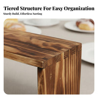 3 Pieces Tiered Display Shelf Solid Wood Cupcake Dessert Stand Space Saving