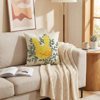 Easter Pillow Cover 18 x 18 Inch Invisible Zipper Easter Throw Pillowcase Soft Material Hare Pattern Pillow Cover for Homeowners, Decorators, Living Room, Sofa
