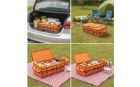 Car Trunk Organizer with Lid Large Capacity Trunk Organizer with Lid Portable Waterproof for Travelers, Road Trips
