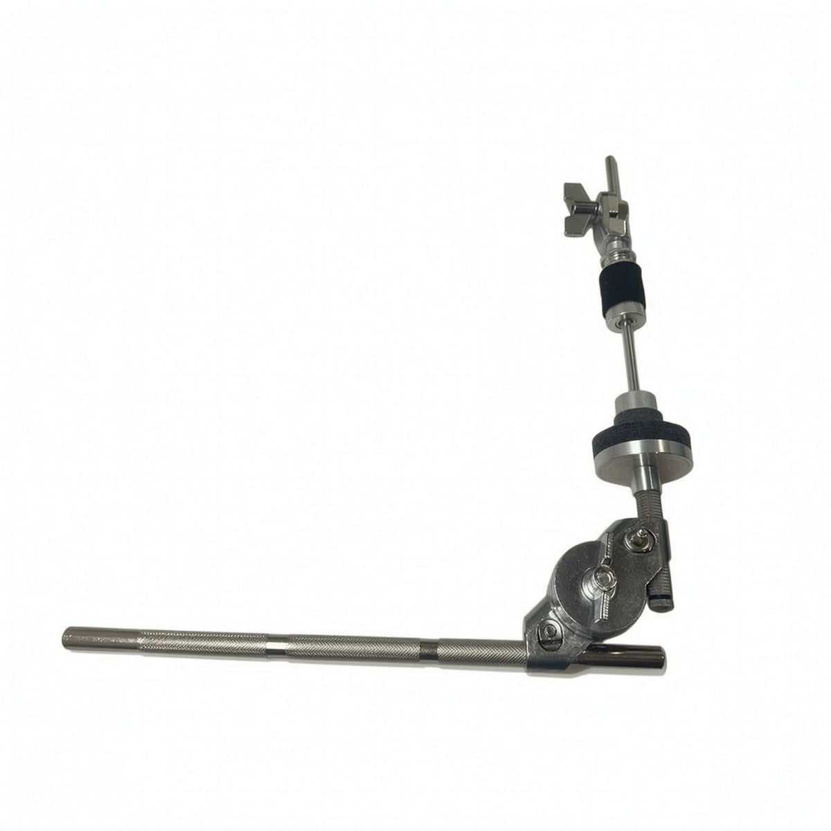 Threaded Cymbal Stacker with Clamp Space-Saving Cymbal Post Mount Adjustable Drum Accessory Compact for Drummers, Percussionists, Stage Rigs, Practice Kits