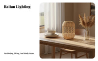 Woven Lampshade Handwoven Paper Rope Hanging Shade Woven Lamp Shade Lightweight Wicker Drum Lampshade Easy Installation