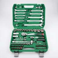 Auto Repair Tool Kit with Carry Case 72-Tooth Mechanics Tool Set with Case Bent-Handle Ratchet and Socket Set for Garage, Roadside Emergency, Workshop