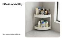 Multi-Tier Tiered Corner Trolley Space-Saving Utility Trolley 360° Rotating Wheels Household Storage Easy to Assemble for Apartment Dwellers, Homeowners, Students, Bathroom, Narrow Areas, Laundry Room, Kitchen