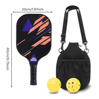 Honeycomb Core Carbon Fiber Pickleball Paddle Set Includes Carry Bag Pickleball Racket with Cover and Balls Lightweight Sports Equipment Cushioned Grip for Players, Beginners, Outdoor, Recreation