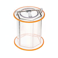 Hexagonal Polishing Barrel High Glass-Like Acrylic Tumbler Drum Stainless Steel Latch Rotary Polisher Barrel for Hobbyists, Workshop, Metalworking