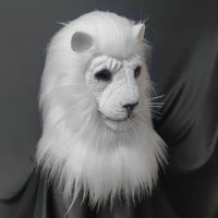 Lion Headpiece with Mane Realistic Lion Head Headpiece Latex for Theater Performances
