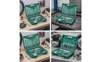 Socket Wrench Set with Case 72-Tooth Ratchet and Socket Set Portable Tools for Hobbyists, Vehicle Owners, Garage, Roadside Emergency