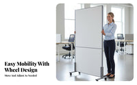 Movable Rolling Panel Divider Light-light-blockinging Folding Panel Divider on casters Nontransparent divider Screen Freestanding for Facility Managers, Business Owners, Warehouse, accessibleplanconcept areas, Conference Room, Studio Apartment