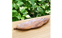 Decorative Leaf Shaped Tray Elegant Walnut Serving Tray Rustic Wooden Platter Minimalist for Tabletop Display