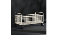 Wire Storage Basket with Wheels Multi-Functional Under Desk Storage Cart Sturdy Book Cart for Teachers