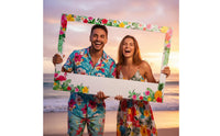 Hawaiian Photo Backdrop Frame Easy to Assemble Hawaiian Photo Backdrop Props Kit Lightweight and Portable Event Supplies for Birthday