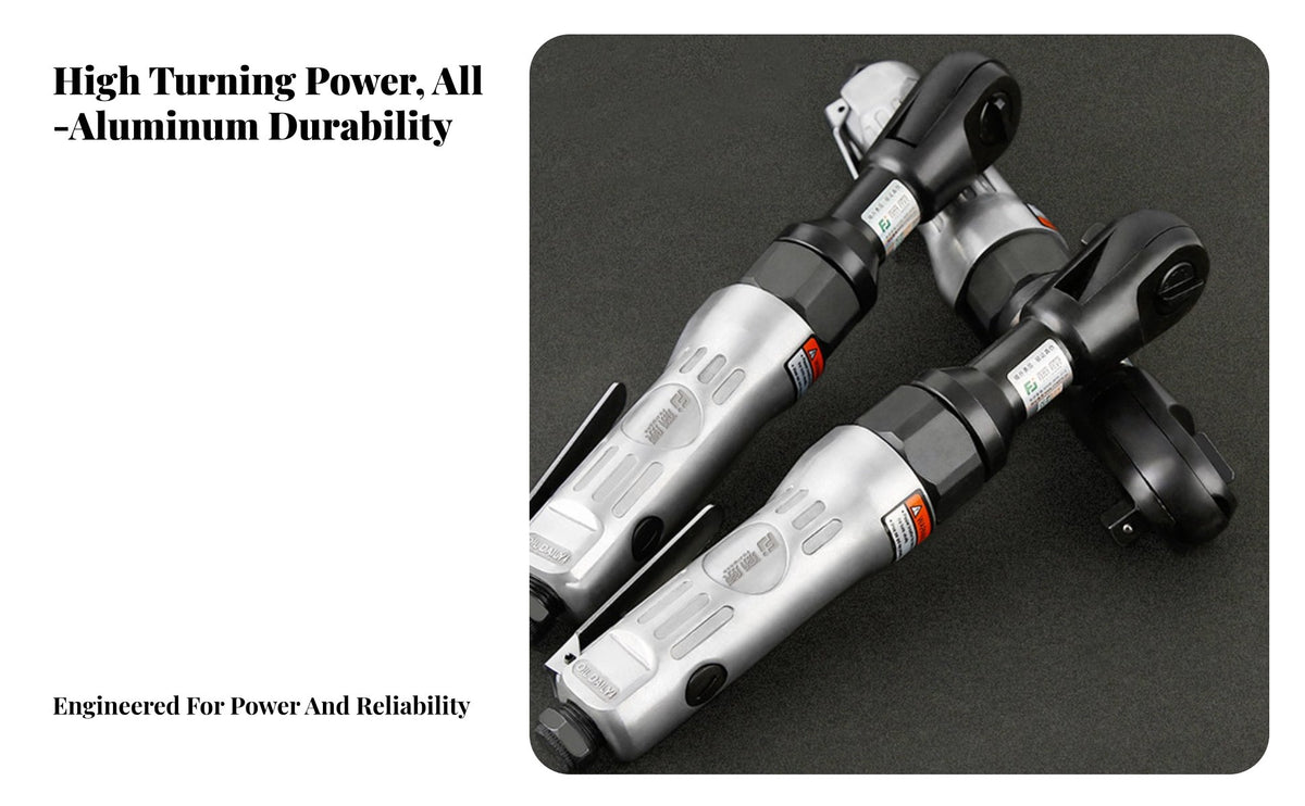 Forward/backward Rotation Pneumatic Ratchet Wrench Lightweight Air Ratchet Wrench Long-Lasting Right Angle Drive Spanner Ergonomic Grip for Auto Technicians, DIY Enthusiasts, Car Repair, Tight Confined Areas, Engine Maintenance, Workshop
