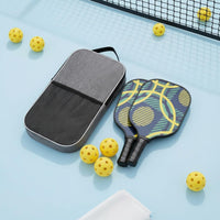 Lightweight Design Pickleball Set 2 Paddles 4 Balls Anti-Slip Grip Fiberglass Pickleball Racket Kit Portable Sports Equipment for Beginners