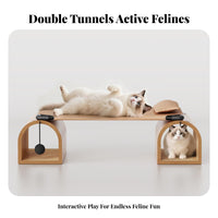 Soft Toy Ball Wooden Cat Hammock Arched Wooden Pet Bed Padded Pillow