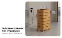 Salon Assistance Cart Space Saving Multi-Tier Storage Trolley Rolling Utility Cart Sturdy Mobile Storage Cabinet on Wheels