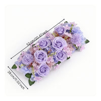 Artificial Flower Garland Silk Rose Flower Garland Floral Runner with Plastic Backing Faux Decorations Luxuriant