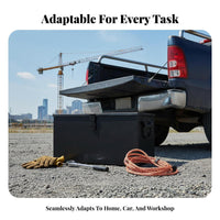 Multi-Purpose Metal Utility Box Large Capacity Toolbox Portable Storage Container Heavy-Duty for DIY Enthusiasts, Tradespeople, Garage, Workshop, Repair Shop, Job Site