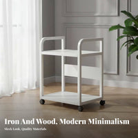 Mobile Printer Stand Lockable Casters Multi-Level Rolling Cart for Small Spaces