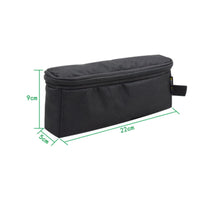 Handheld Storage Side of Bag Strap Zipper Pouch Black Carrier