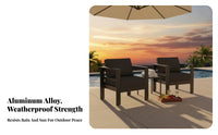 Sofa and Armchair set with Table Waterproof Outdoor Furniture sun-protected Protected Patio Seating Group for Families, Adults, Sunroom, Garden, Backyard
