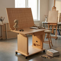 Adjustable Still Life Table Rectangular Tilting Drawing Table Space-Efficient Art Furniture for Sketching