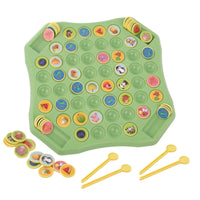 Interactive Flip Match Board Game Hands-on Matching Game with Chips Portable Toy Safe for Playroom