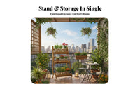Floor-Standing 3-Tier Ladder Stand Tiered Design 3-Tier Rolling Plant Stand Space-Saving Flower Display Movable with casters for Gardeners, Homeowners, Apartment Dwellers, Living Room, Balcony, Indoor Spaces, Front Porch