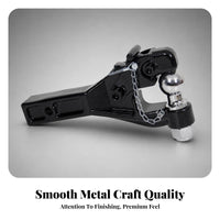Black Metal Tow Ball Hitch Vehicle Gear Tow Hook Hitch Glossy Finish