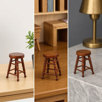 Tiny Dollhouse Stool Realistic Miniature Stool Round Furniture Classic for Collectors, Crafters