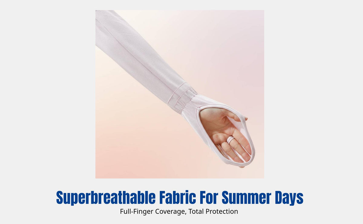 Oversized Sun Protection Sleeves, Breathable Driving Gloves, Women's Summer Outdoor, Loose Fit, Full Finger