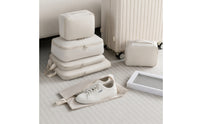 5 Pieces Soft-Sided Five-Piece Luggage Organizer Set Carrying Handles Zippered Travel Bag Set Rectangular